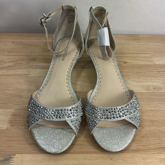 Charter Club Gippi Silver Sparkle Wedge Sandals size 6.5M - Picture 2 of 13